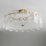 Art Deco Ceiling Light  Textured Glass Crown Design - Product detail 15