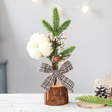 Mini Christmas Tree Set  Rustic Tabletop Holiday Decorations - Detailed view
