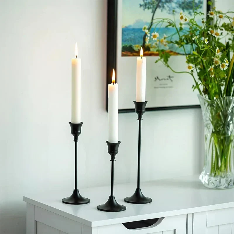 Vintage Brass Candlesticks  Graduated Heights Set of 3 - Detailed view