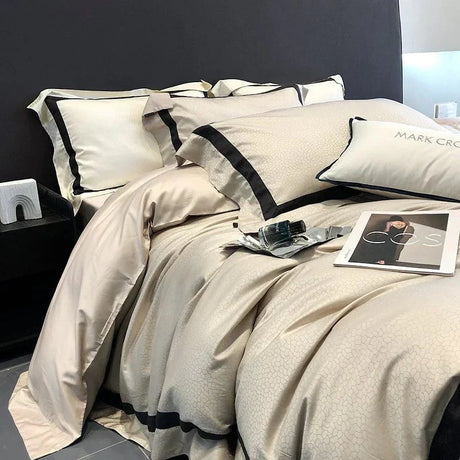 Egyptian Cotton Bedding Set  Premium Jacquard Duvet Collection - Product showcase