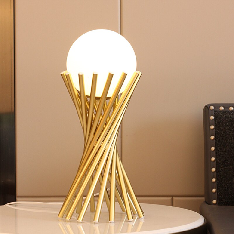 Modern Table Lamp  Twisted Gold Metal Design - Product detail 7