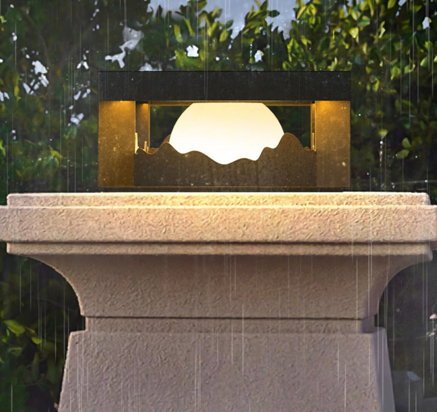 Modern Solar Wall Light  Cube Frame Mountain Silhouette - Product detail 9