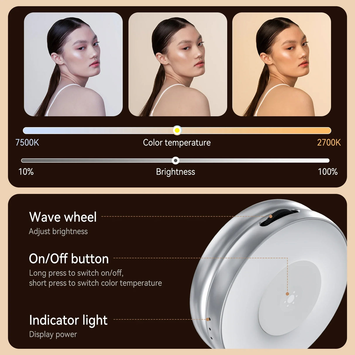 Magnetic Selfie Ring Light  Height Adjustable LED Phone Light - Product detail 5