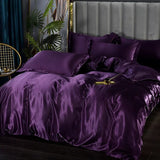 Luxury Satin Bedding Set  Silky Smooth Duvet Cover  Pillowcases - Product detail 7