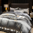 Luxury Egyptian Cotton Bedding Set  Silver Satin With Gold Accents - Product detail 7