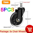 Office Chair Caster Wheels  Heavy Duty Rubber Rolling Set - Product detail 12