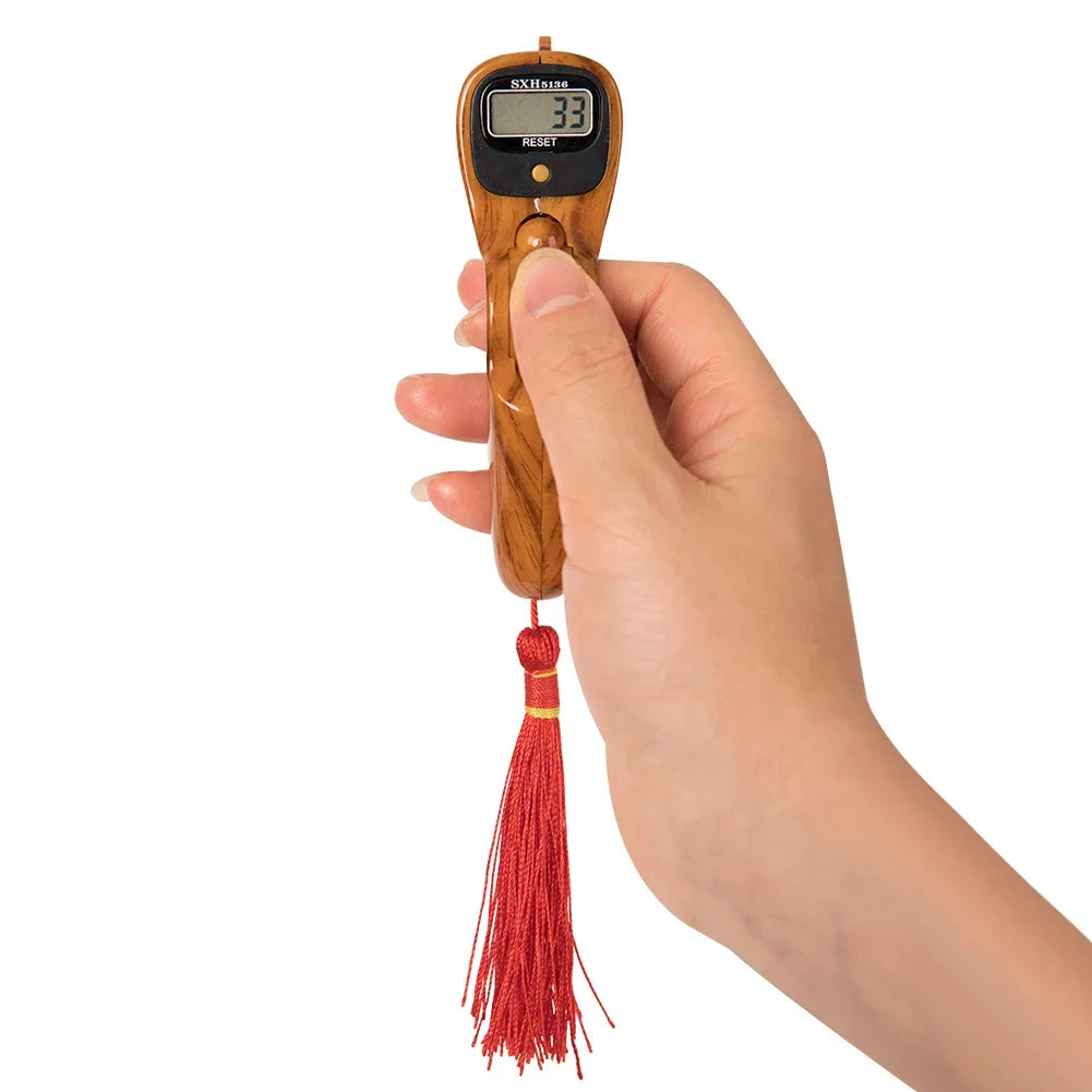 Digital Prayer Counter  Wood Grain Design with Tassel - Product detail 11