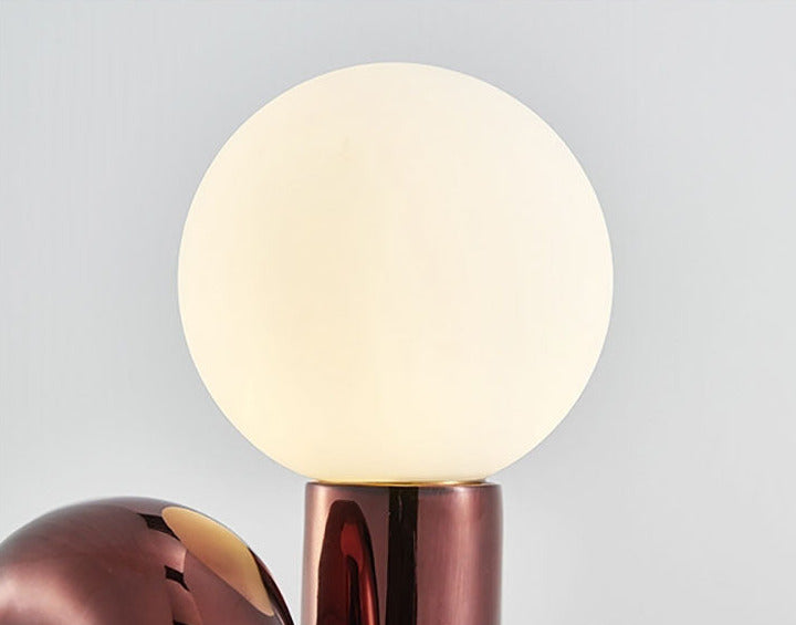 Modern Spiral Table Lamp  Metallic Red Glass Globe Design - Product detail 7