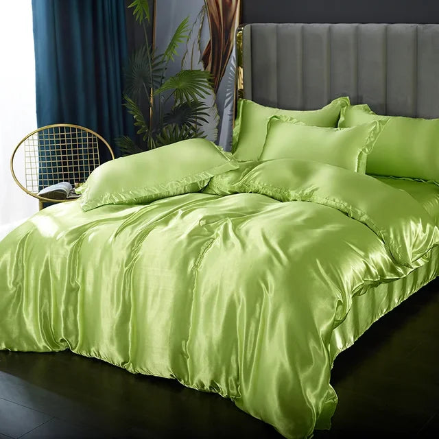 Luxury Satin Bedding Set  Silky Smooth Duvet Cover  Pillowcases - Product detail 13