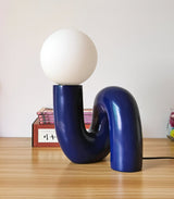 Modern Spiral Table Lamp  Metallic Red Glass Globe Design - Product detail 14