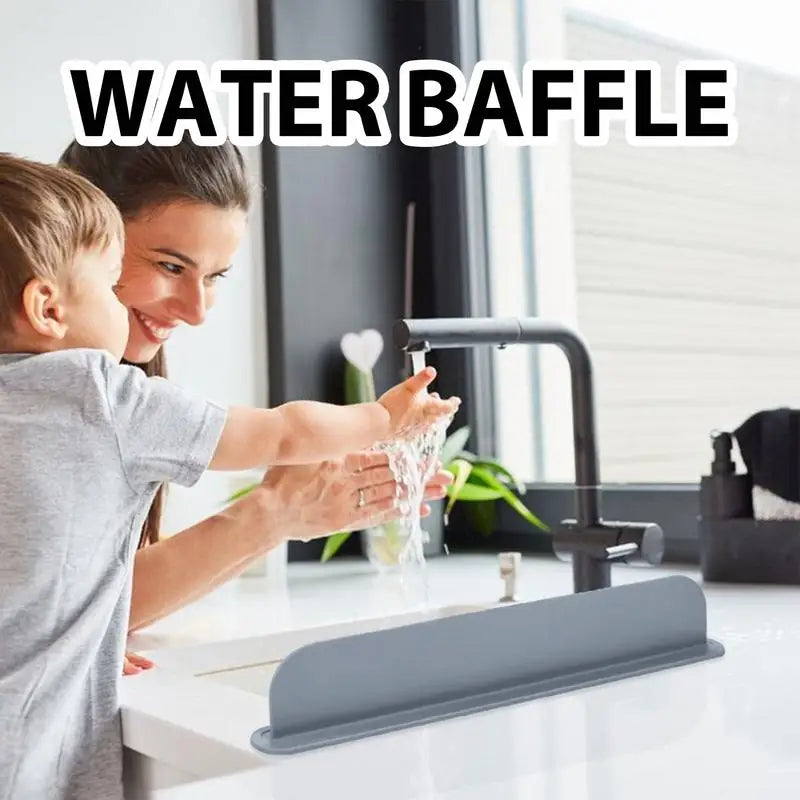 Kitchen Sink Splash Guard  Flexible Silicone Water Shield - Detailed view