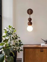 Modern Wall Lamp  Walnut Wood Sphere Design - Product detail 11
