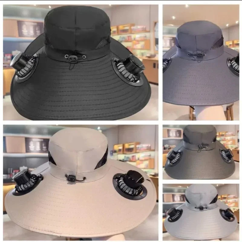 Solar Fan Sun Hat  Wide Brim Cooling Technology - Product detail 4