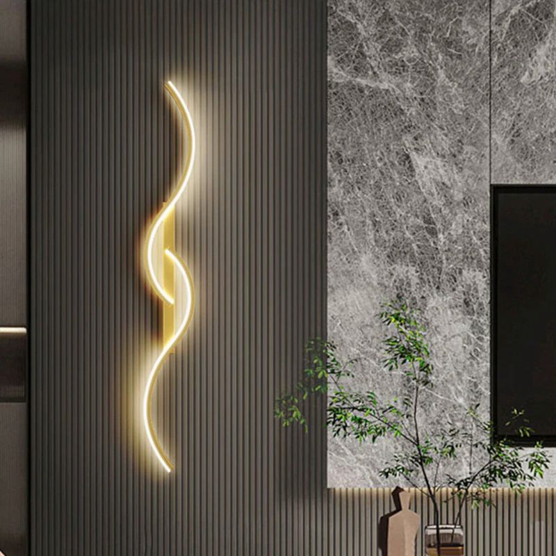 Modern LED Wall Light  Curved Minimalist Design - Detailed view