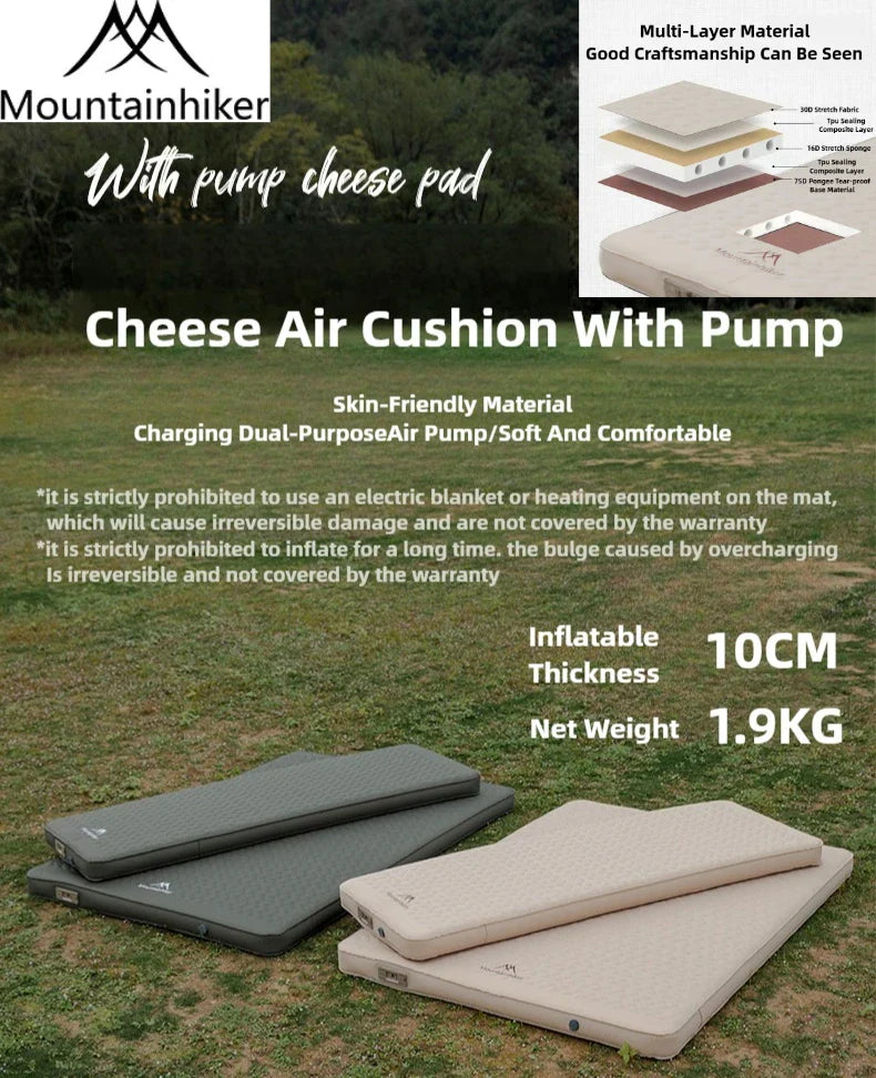 Self-Inflating Camping Mattress  Portable Air Bed With Built-in Pump - Detailed view