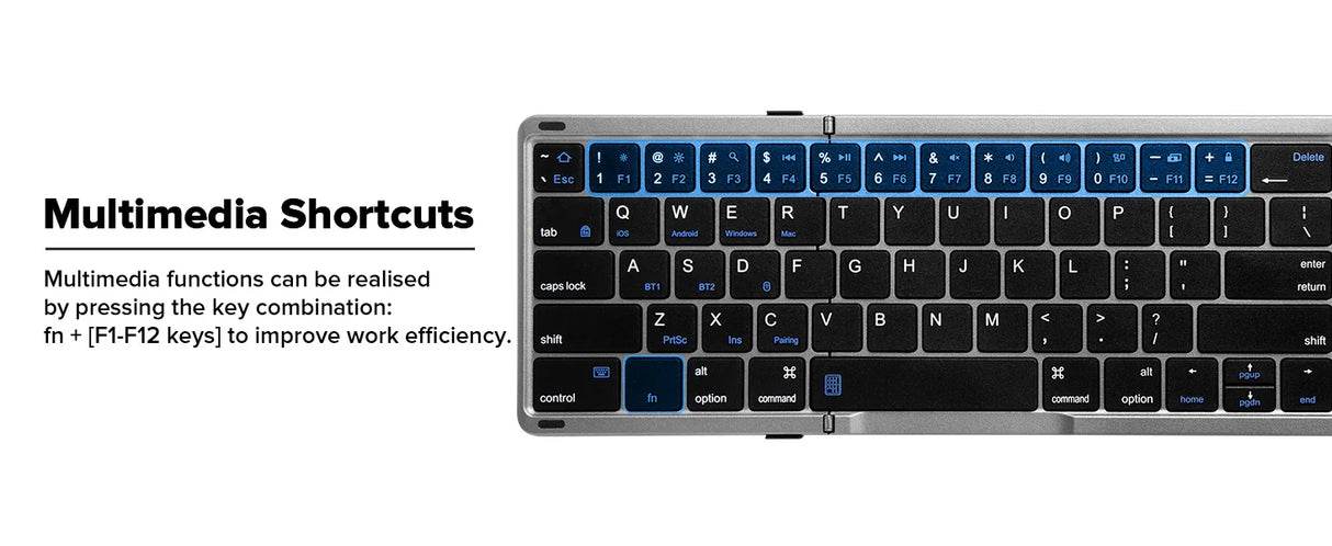 Wireless Foldable Keyboard  Dual Mode With Touchpad - Product detail 10