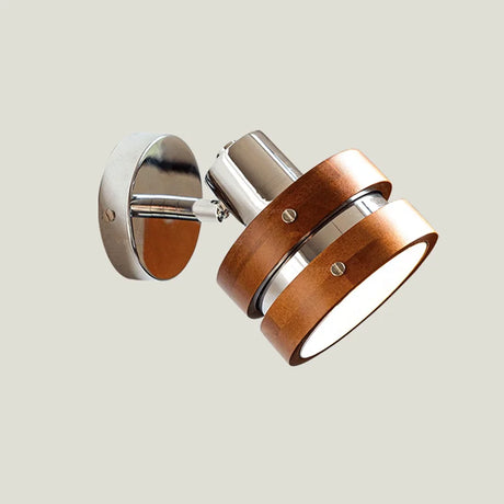 Modern Wall Lamp  Brown Leather Chrome Accent - Product detail 6