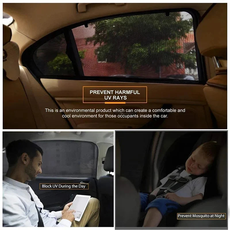 Magnetic Car Window Shade  UV Protection Mesh Curtains - Product example