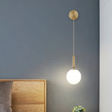 Modern Wall Sconce  Brushed Gold Globe Light - Product detail 5