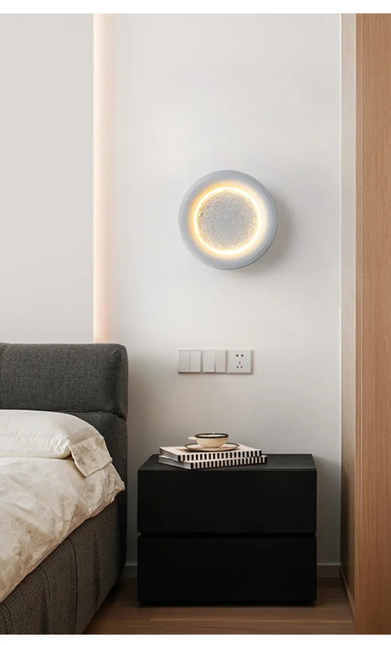 Modern Moon Wall Light  Wabi Sabi Textured Design - Product detail 7