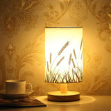 Minimalist Table Lamp  Natural Wood Base with Linen Shade - Product detail 8