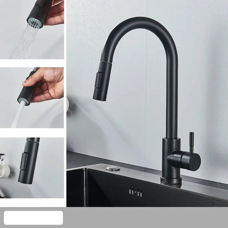 Modern Pull Down Kitchen Faucet  Brushed Nickel Flexible Spout - Product detail 9