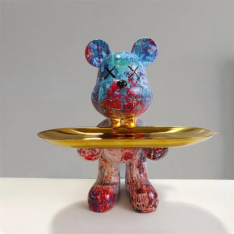 Designer Bear Tray Holder  Pink Gold Marble Effect - Product detail 5