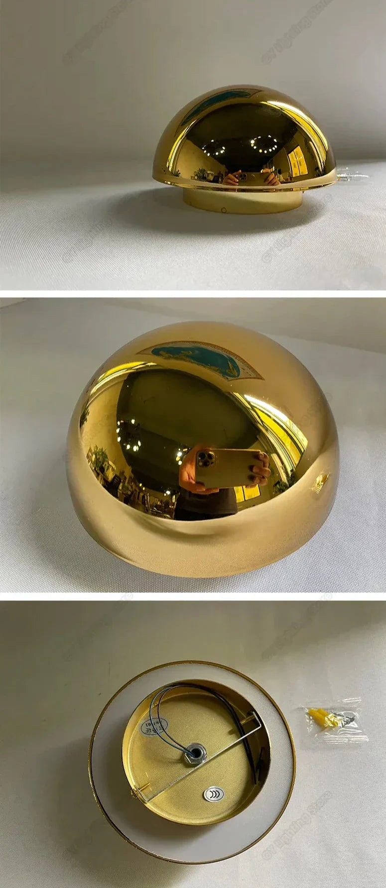 Modern Wall Sconce  Metallic Dome Light Fixture - Product detail 14