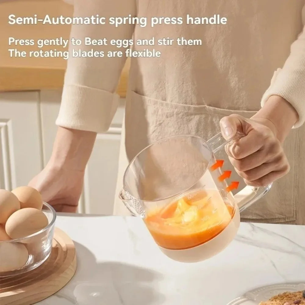 Kitchen Mixing Cup  Manual Stirring Beater With Spring Handle - Product detail 4