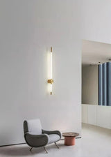 Vertical LED Wall Lamp  Brushed Brass and White Design - Product detail 9