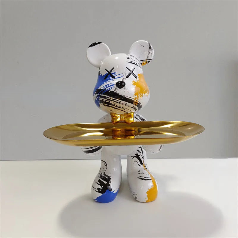 Designer Bear Tray Holder  Pink Gold Marble Effect - Product detail 4