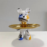 Designer Bear Tray Holder  Pink Gold Marble Effect - Product detail 4