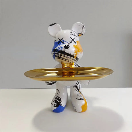 Designer Bear Tray Holder  Pink Gold Marble Effect - Product detail 4