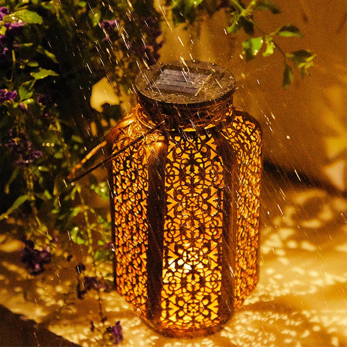 Solar Garden Lantern  Moroccan Iron Lattice Design - Product detail 4