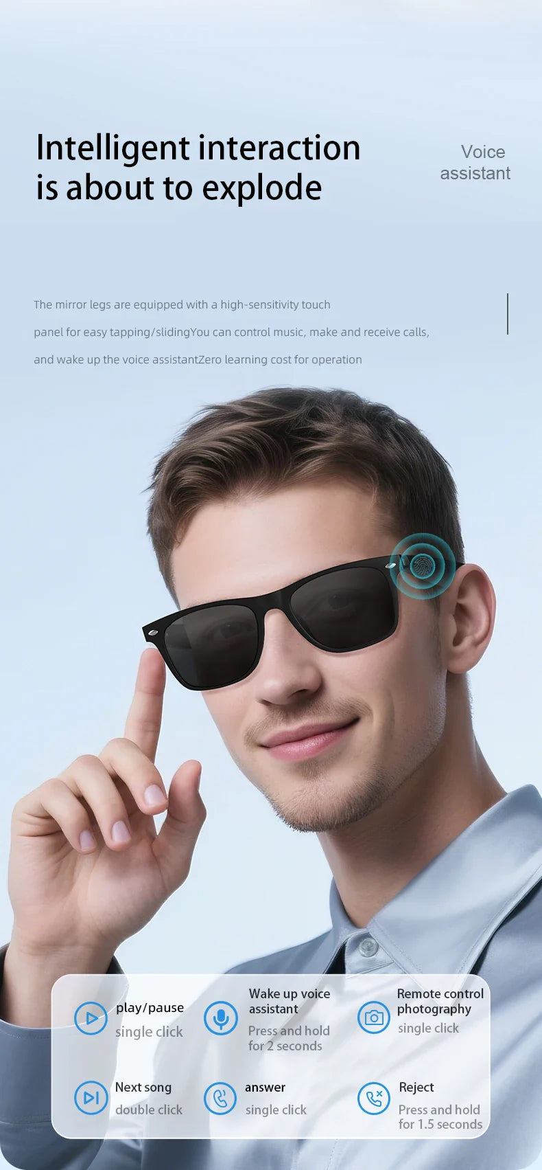 Smart Translation Sunglasses  AI-Powered Language Assistant - Product detail 8
