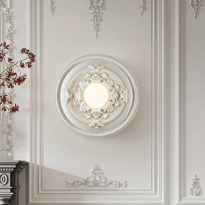 Victorian Ceiling Medallion Wall Light  Ornate Floral Relief Design - Product detail 5