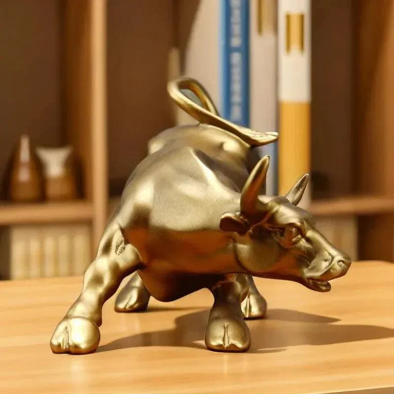 Golden Bull Sculpture  Financial Success Symbol - Product example