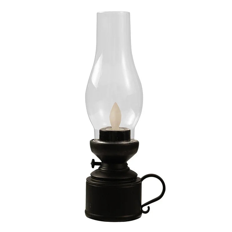 Vintage LED Oil Lamp  Battery Powered Glass Chimney Design - Product detail 8