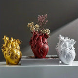 Anatomical Heart Vase  Gold Resin Floral Vessel - Product detail 5