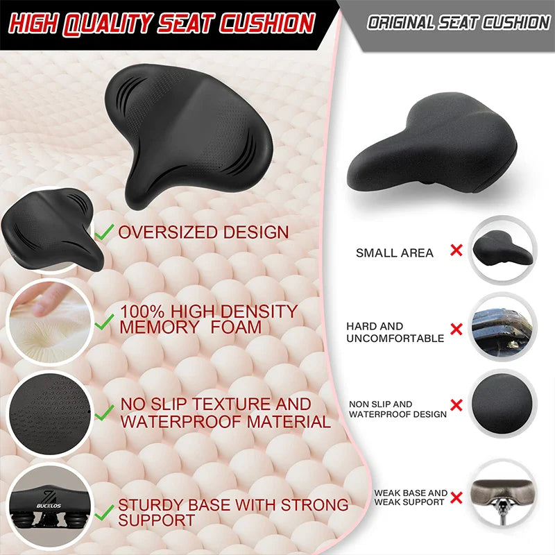 Ergonomic Bike Saddle  Wide Comfort Design With Shock Absorption - Product detail 4