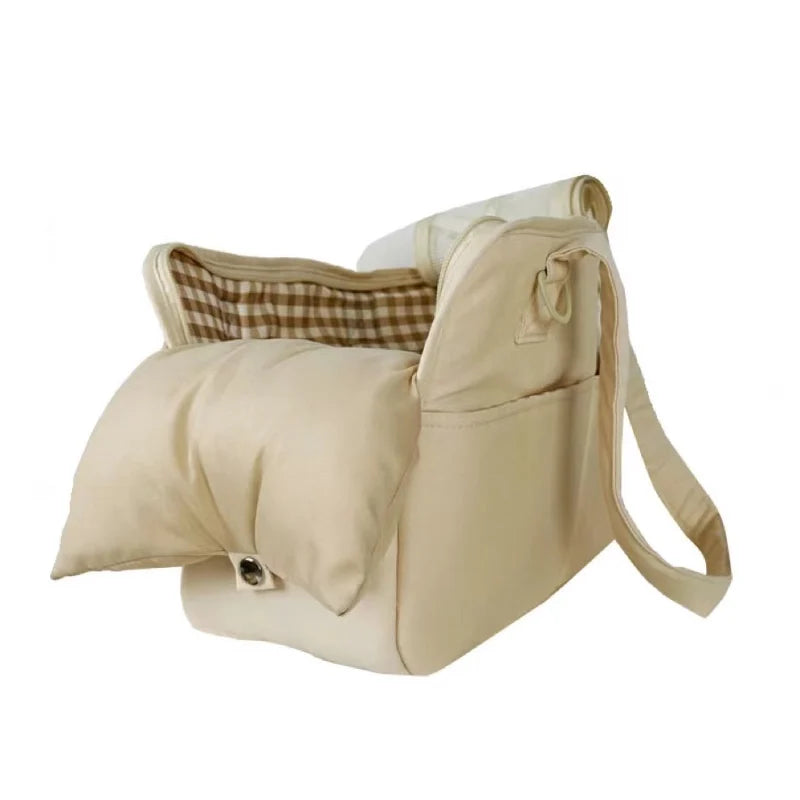 Premium Pet Carrier Tote  Quilted Cotton Travel Bag - Product detail 4