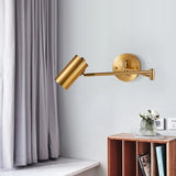 Modern Adjustable Wall Light  Brushed Gold Swing Arm Design - Detailed view
