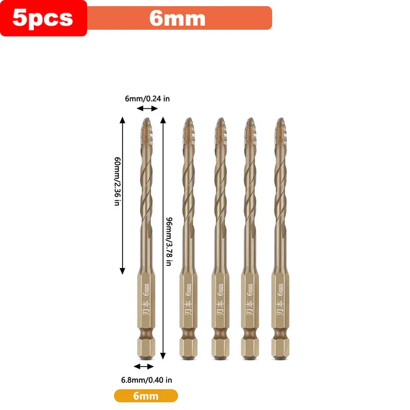 Professional Masonry Drill Bit Set  Titanium-Coated Multi-Surface Kit - Product detail 16