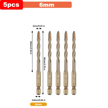 Professional Masonry Drill Bit Set  Titanium-Coated Multi-Surface Kit - Product detail 16