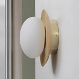 Modern Wall Light  Walnut Wood Base with Glass Globe - Product detail 7