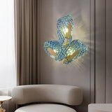 Modern Glass Wall Light  Textured Blue Copper Design - Product example