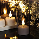 LED Flameless Candles  Glass Encased Flickering Lights - Product showcase