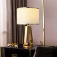 Modern Table Lamp  Gold Metal Base With White Shade - Product showcase