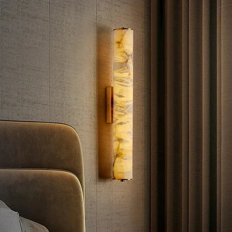 Marble Wall Light  Modern LED Cylinder Sconce - Detailed view