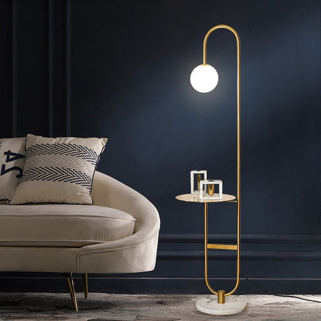 Modern Floor Lamp with Table  Brass and Marble Design - Product detail 9